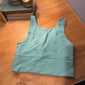 Lululemon Power Pivot Everlux Tank Top Size 6 Logo Motif Wild Mint WLDM Green